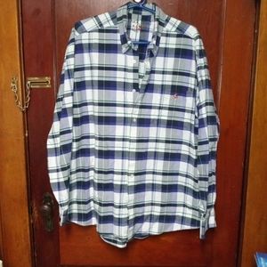 Duck Head Classic Oxford-Button front plaid-Long Sleeve-Pocket embroider…